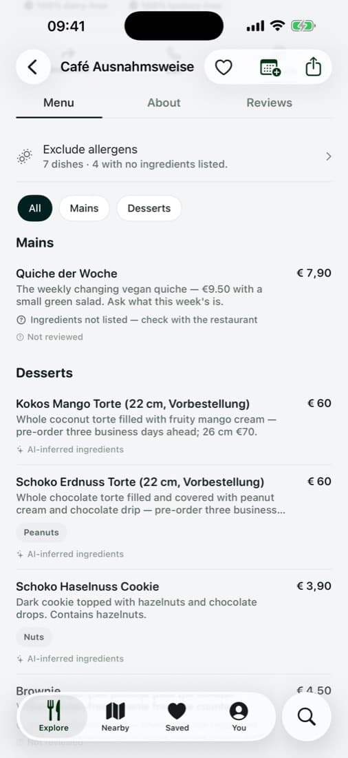 Open the menu